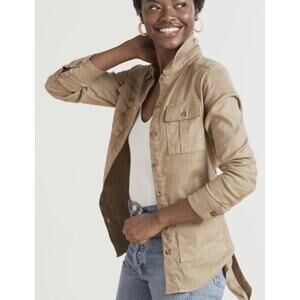 Level 99 Emme Belted Utility Jacket Womens Size XL Linen Blend Sandcastle NEW